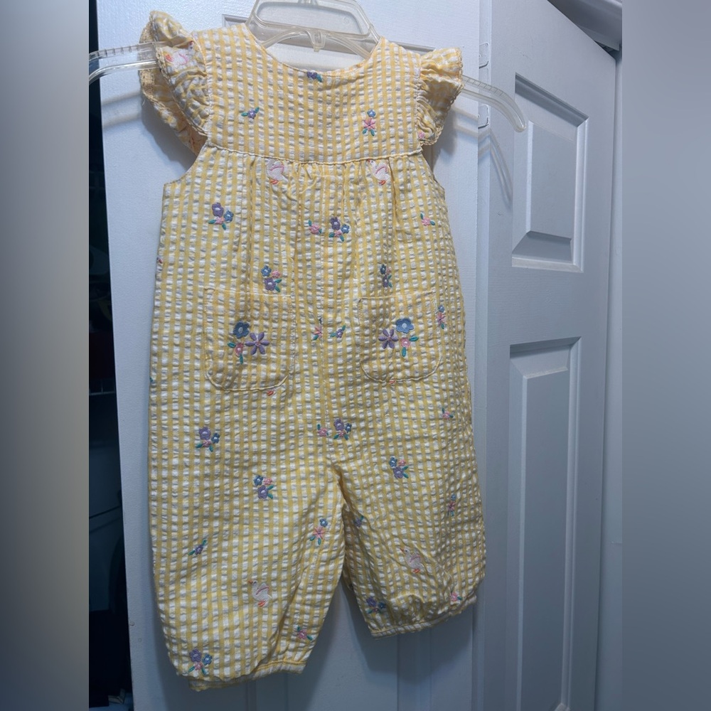 Yellow Seersucker Romper